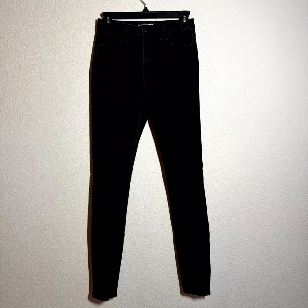 Fashion Nova Classic High Waist Jeans Womens 27 Black Denim Cotton Skinny Leg